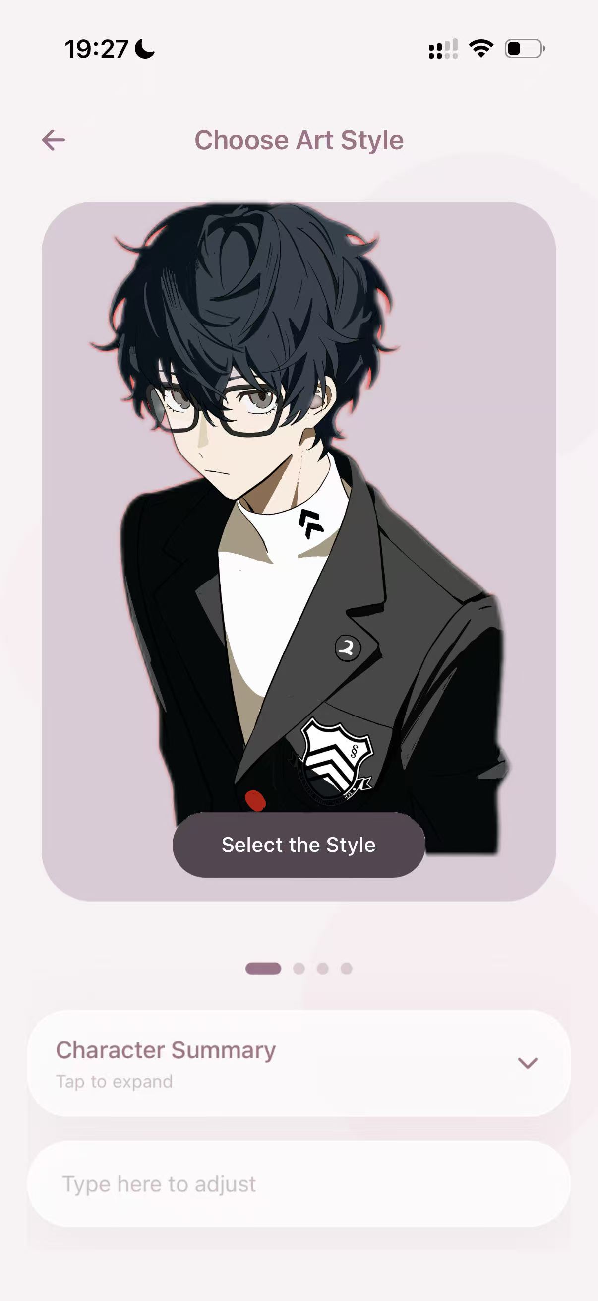 Choose Art Style option 1