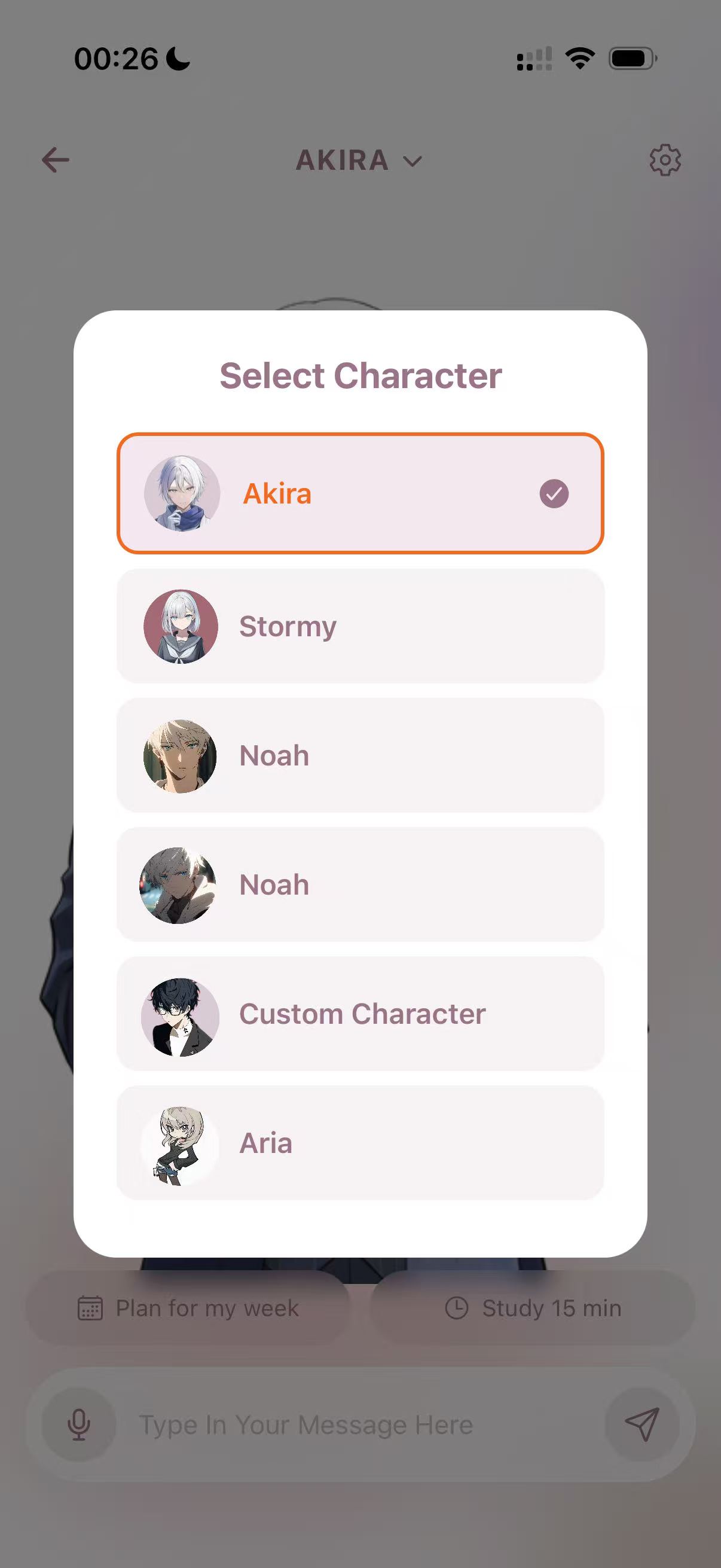 Select Character UI